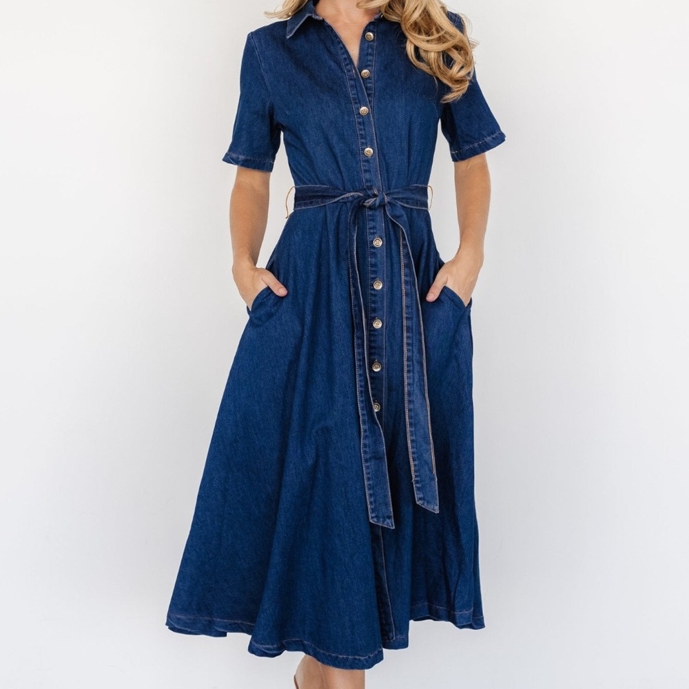 Baltic Born Janelle Midi Dress | Denim Blue Size XSXS